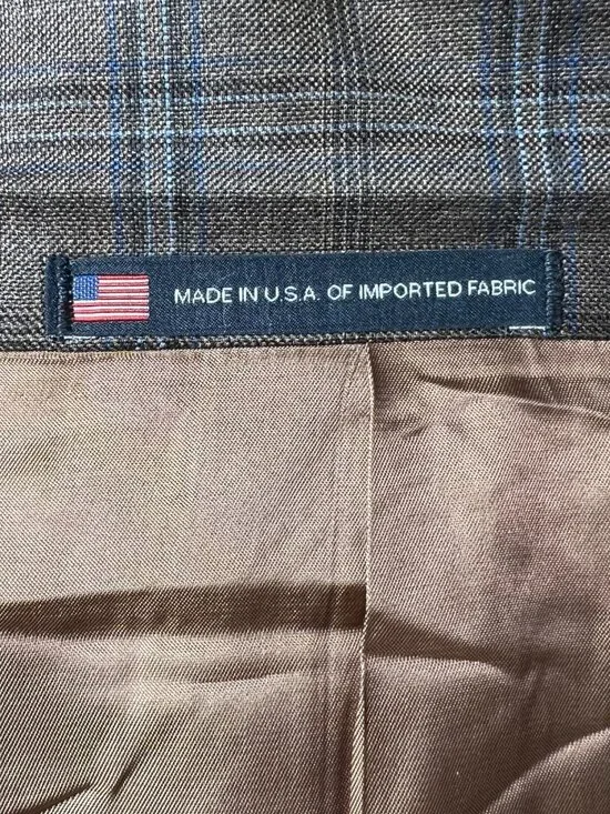 NWT WALTER MORTON 45XL Light Blue Plaid 2 Btn 100% Wool Blazer Made in USA - Picture 2 of 8